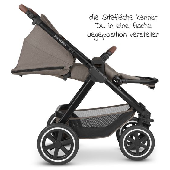ABC Design Kombi-Kinderwagen Samba - inkl. Babywanne & Sportsitz mit XXL Zubehörpaket - Pure Edition - Nature