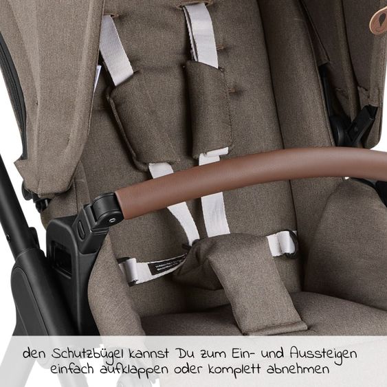 ABC Design Kombi-Kinderwagen Samba - inkl. Babywanne & Sportsitz mit XXL Zubehörpaket - Pure Edition - Nature