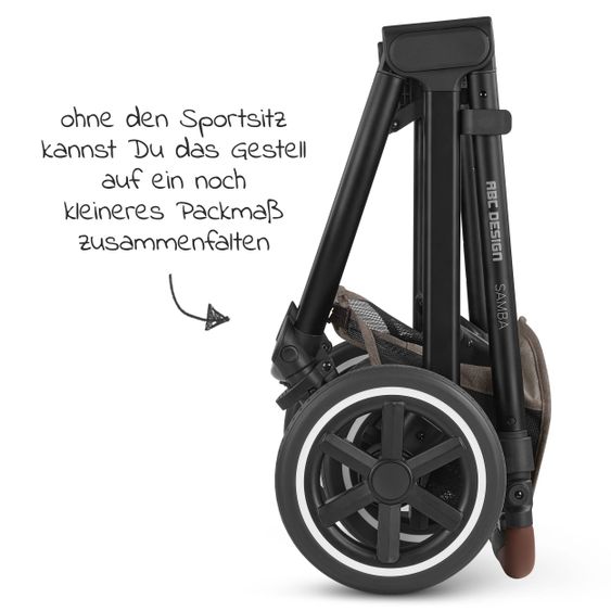 ABC Design Kombi-Kinderwagen Samba - inkl. Babywanne & Sportsitz mit XXL Zubehörpaket - Pure Edition - Nature