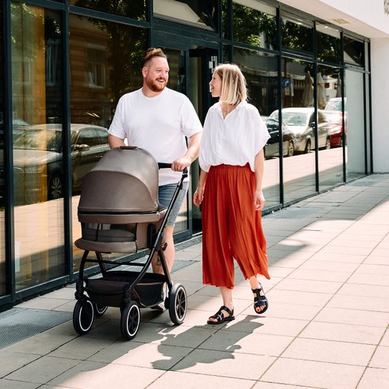 ABC Design Kombi-Kinderwagen Samba - inkl. Babywanne & Sportsitz mit XXL Zubehörpaket - Pure Edition - Nature