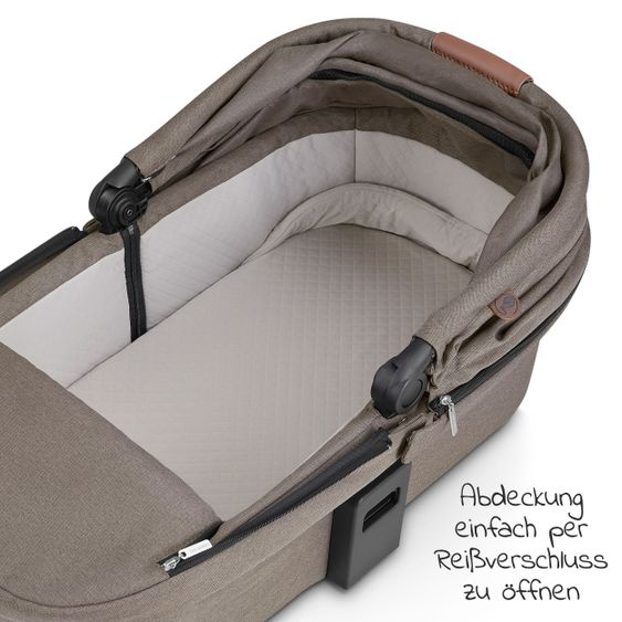 ABC Design Kombi-Kinderwagen Samba - inkl. Babywanne & Sportsitz mit XXL Zubehörpaket - Pure Edition - Nature