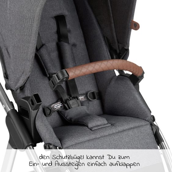 ABC Design Kombi-Kinderwagen Samba - inkl. Babywanne, Sportsitz und XXL Zubehör-Paket - Diamond Edition - Asphalt