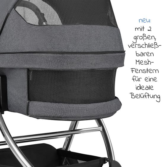 ABC Design Kombi-Kinderwagen Samba - inkl. Babywanne, Sportsitz und XXL Zubehör-Paket - Diamond Edition - Asphalt