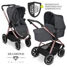 Kombi-Kinderwagen Samba - inkl. Babywanne, Sportsitz und XXL Zubehör-Paket - Diamond Edition - Bubble