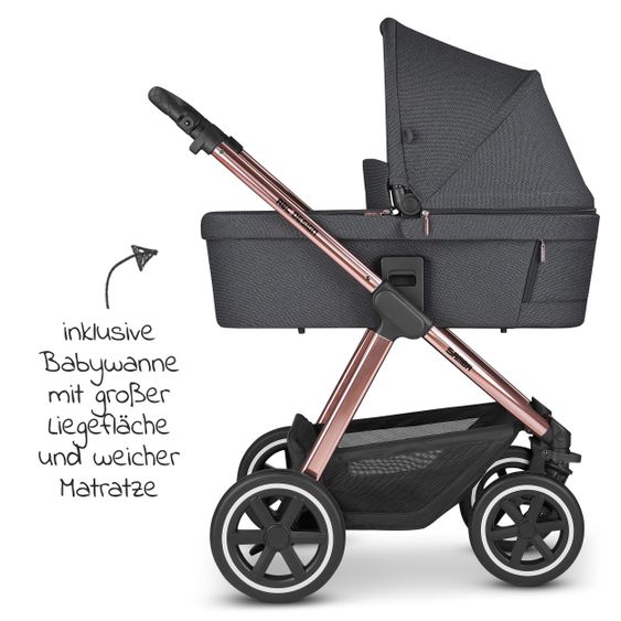 ABC Design Kombi-Kinderwagen Samba - inkl. Babywanne, Sportsitz und XXL Zubehör-Paket - Diamond Edition - Bubble