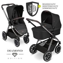 Kombi-Kinderwagen Samba - inkl. Babywanne, Sportsitz und XXL Zubehör-Paket - Diamond Edition - Dolphin