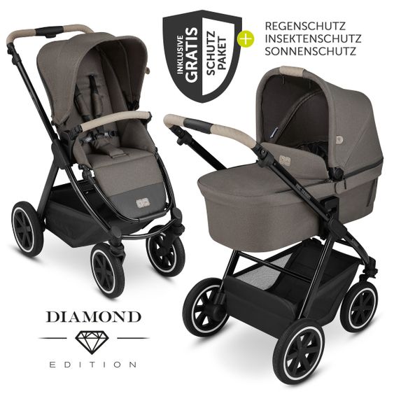 ABC Design Passeggino combinato Samba - incluso navicella, seggiolino sportivo e pacchetto accessori XXL - Diamond Edition - Herb