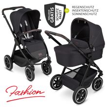 Kombi-Kinderwagen Samba - inkl. Babywanne, Sportsitz und XXL Zubehör-Paket - Fashion Edition - Midnight