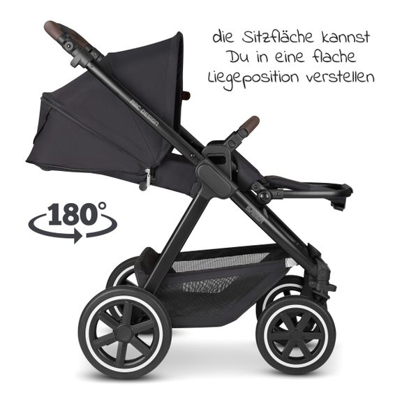ABC Design Passeggino Samba Combi - incluso navicella, seggiolino sportivo e pacchetto accessori XXL - Fashion Edition - Midnight
