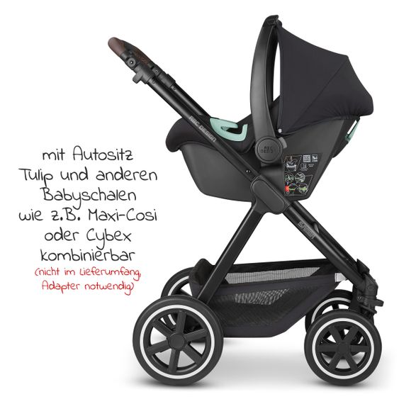 ABC Design Passeggino Samba Combi - incluso navicella, seggiolino sportivo e pacchetto accessori XXL - Fashion Edition - Midnight