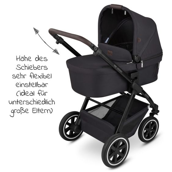 ABC Design Passeggino Samba Combi - incluso navicella, seggiolino sportivo e pacchetto accessori XXL - Fashion Edition - Midnight