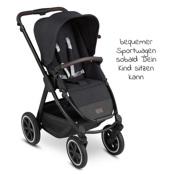 ABC Design Passeggino Samba Combi - incluso navicella, seggiolino sportivo e pacchetto accessori XXL - Fashion Edition - Midnight