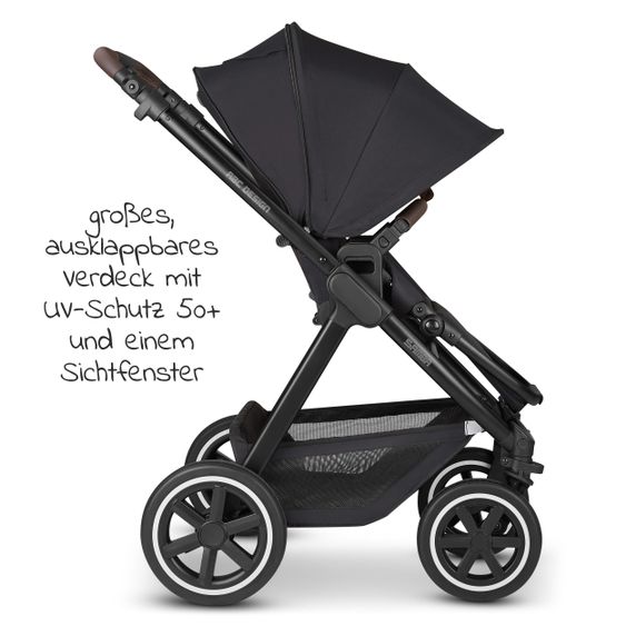 ABC Design Passeggino Samba Combi - incluso navicella, seggiolino sportivo e pacchetto accessori XXL - Fashion Edition - Midnight
