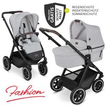 Kombi-Kinderwagen Samba - inkl. Babywanne, Sportsitz und XXL Zubehör-Paket - Fashion Edition - Mineral