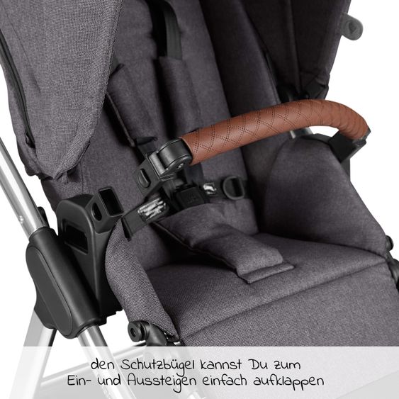 ABC Design Kombi-Kinderwagen Samba - inkl. Babywanne, Sportsitz & XXL Zubehörpaket - Diamond Edition - Asphalt