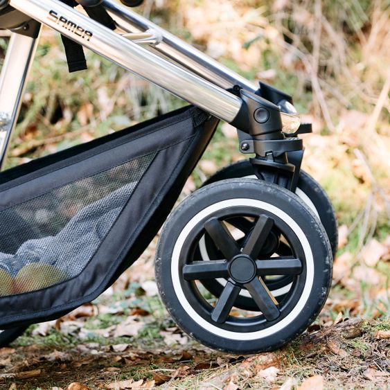 ABC Design Kombi-Kinderwagen Samba - inkl. Babywanne, Sportsitz & XXL Zubehörpaket - Diamond Edition - Asphalt