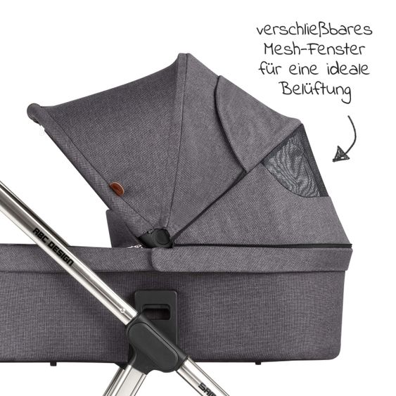 ABC Design Kombi-Kinderwagen Samba - inkl. Babywanne, Sportsitz & XXL Zubehörpaket - Diamond Edition - Asphalt