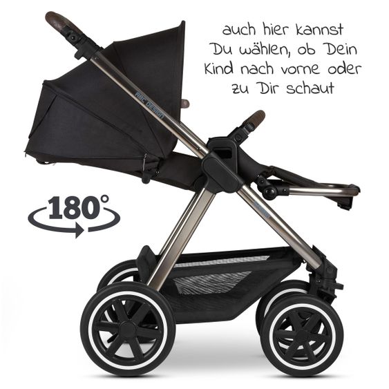 ABC Design Kombi-Kinderwagen Samba - inkl. Babywanne, Sportsitz & XXL Zubehörpaket - Diamond Edition - Dolphin