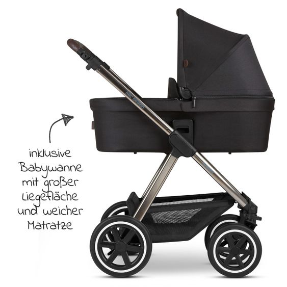 ABC Design Kombi-Kinderwagen Samba - inkl. Babywanne, Sportsitz & XXL Zubehörpaket - Diamond Edition - Dolphin