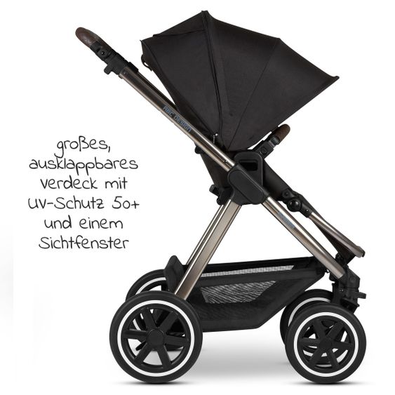 ABC Design Kombi-Kinderwagen Samba - inkl. Babywanne, Sportsitz & XXL Zubehörpaket - Diamond Edition - Dolphin