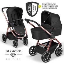 Passeggino Samba Combi - incluso navicella, sedile sportivo e pacchetto accessori XXL - Diamond Edition - Oro rosa