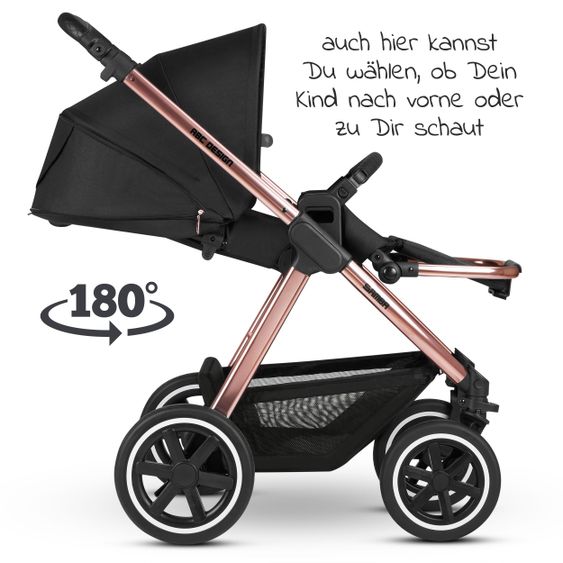 ABC Design Kombi-Kinderwagen Samba - inkl. Babywanne, Sportsitz & XXL Zubehörpaket - Diamond Edition - Rose Gold