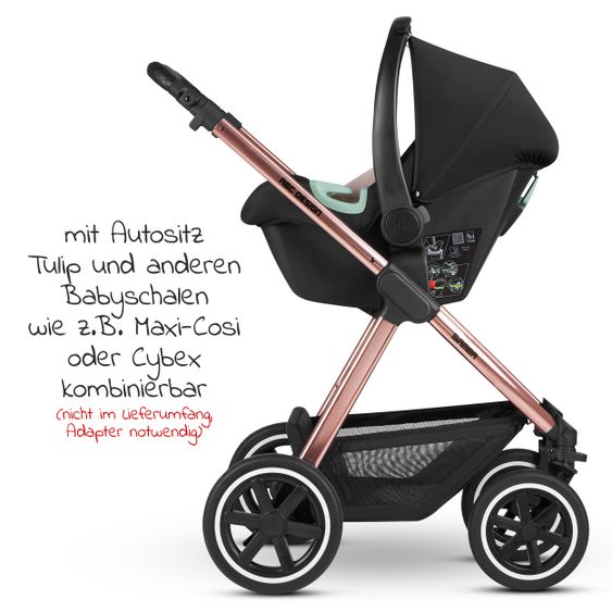 ABC Design Kombi-Kinderwagen Samba - inkl. Babywanne, Sportsitz & XXL Zubehörpaket - Diamond Edition - Rose Gold