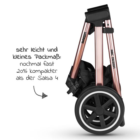 ABC Design Kombi-Kinderwagen Samba - inkl. Babywanne, Sportsitz & XXL Zubehörpaket - Diamond Edition - Rose Gold