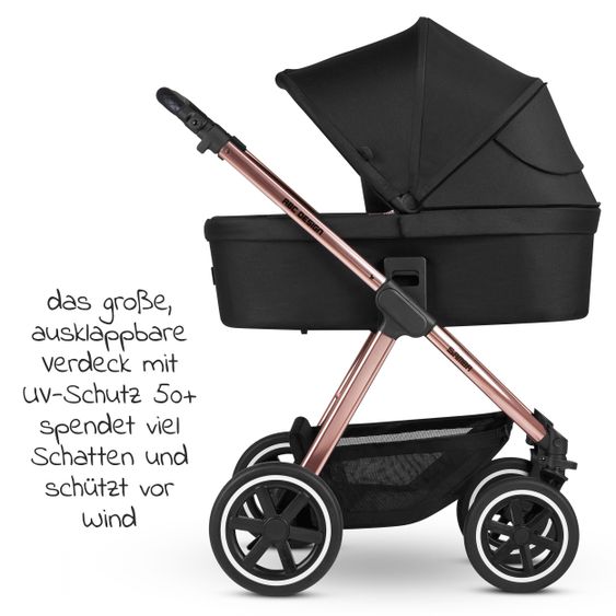 ABC Design Kombi-Kinderwagen Samba - inkl. Babywanne, Sportsitz & XXL Zubehörpaket - Diamond Edition - Rose Gold