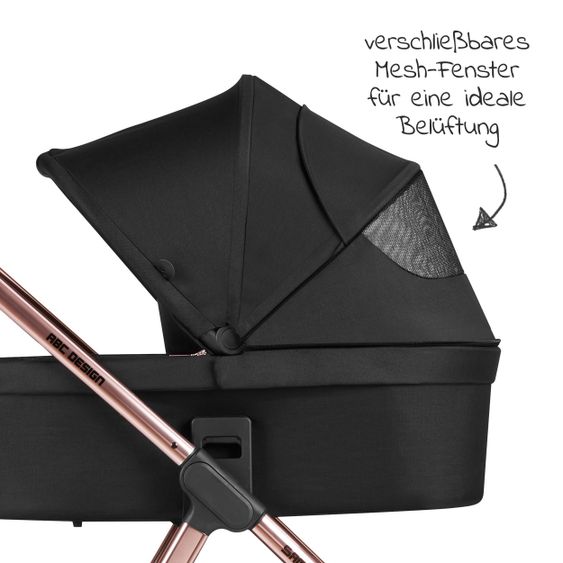 ABC Design Kombi-Kinderwagen Samba - inkl. Babywanne, Sportsitz & XXL Zubehörpaket - Diamond Edition - Rose Gold