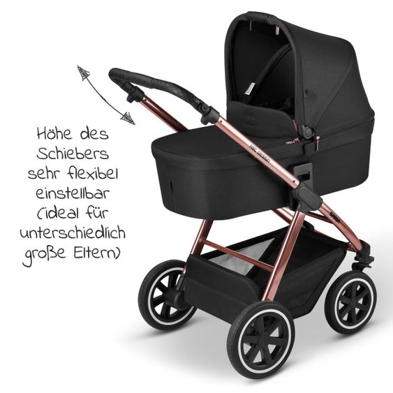 ABC Design Kombi-Kinderwagen Samba - inkl. Babywanne, Sportsitz & XXL Zubehörpaket - Diamond Edition - Rose Gold