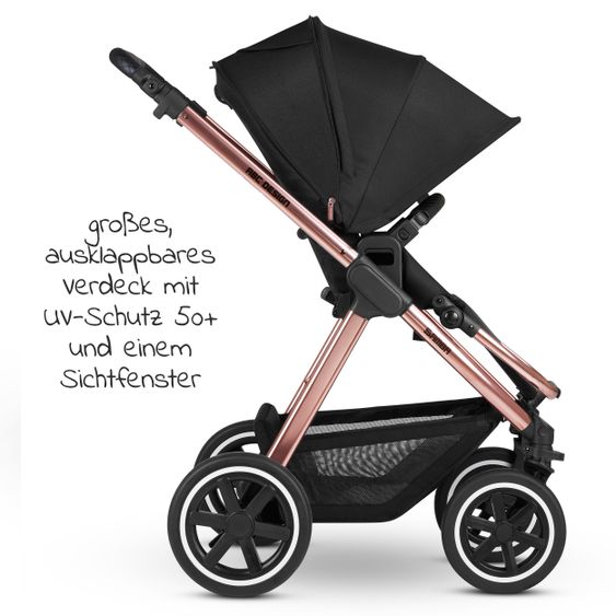 ABC Design Kombi-Kinderwagen Samba - inkl. Babywanne, Sportsitz & XXL Zubehörpaket - Diamond Edition - Rose Gold