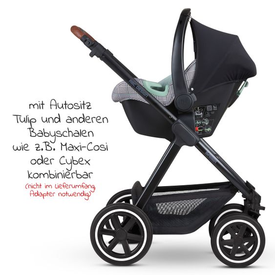 ABC Design Kombi-Kinderwagen Samba - inkl. Babywanne, Sportsitz & XXL Zubehörpaket - Fashion Edition - Smaragd