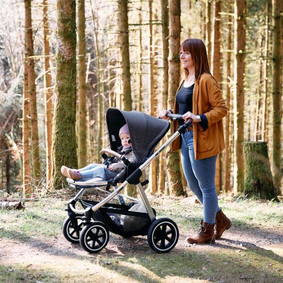 ABC Design Kombi-Kinderwagen Samba - inkl. Babywanne und Sportsitz - Diamond Edition - Asphalt