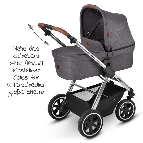 ABC Design Kombi-Kinderwagen Samba - inkl. Babywanne und Sportsitz - Diamond Edition - Asphalt