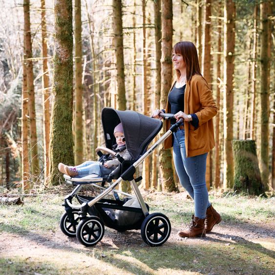 ABC Design Kombi-Kinderwagen Samba - inkl. Babywanne und Sportsitz - Diamond Edition - Asphalt