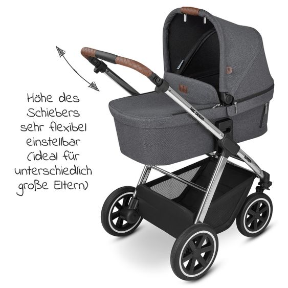ABC Design Kombi-Kinderwagen Samba - inkl. Babywanne und Sportsitz - Diamond Edition - Asphalt