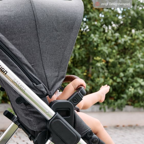 ABC Design Kombi-Kinderwagen Samba - inkl. Babywanne und Sportsitz - Diamond Edition - Asphalt