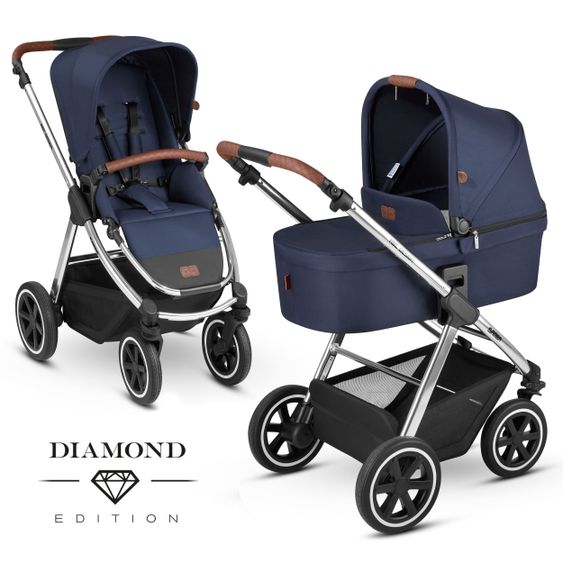 ABC Design Kombi-Kinderwagen Samba - inkl. Babywanne und Sportsitz - Diamond Edition - Navy