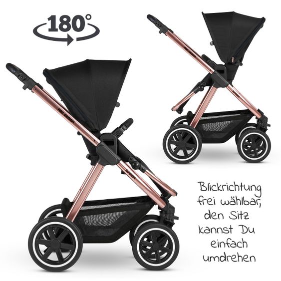 ABC Design Combi stroller Samba - incl. carrycot and sport seat - Diamond Edition - Rose Gold