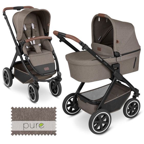 ABC Design Kombi-Kinderwagen Samba - inkl. Babywanne und Sportsitz - Pure Edition - Nature