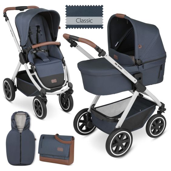 ABC Design Set di passeggini Samba Combi, con pedana neonato e borsa fasciatoio - Classic Edition - Lake