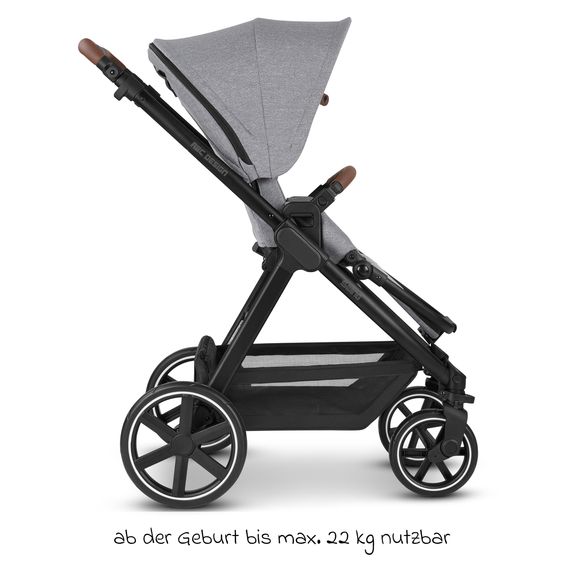 ABC Design Swing baby carriage up to 22 kg with carrycot, sports seat & telescopic push bar - Tin / Ink