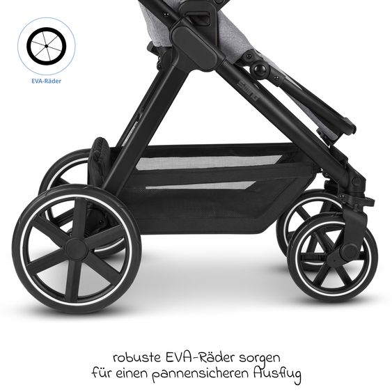 ABC Design Swing baby carriage up to 22 kg with carrycot, sports seat & telescopic push bar - Tin / Ink