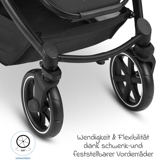 ABC Design Swing baby carriage up to 22 kg with carrycot, sports seat & telescopic push bar - Tin / Ink