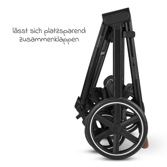 ABC Design Swing baby carriage up to 22 kg with carrycot, sports seat & telescopic push bar - Tin / Ink