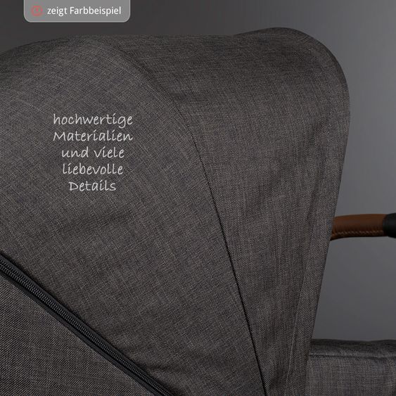 ABC Design Kombi-Kinderwagen Tereno 4 Air - inkl. Babywanne und Sportsitz - Graphite Grey