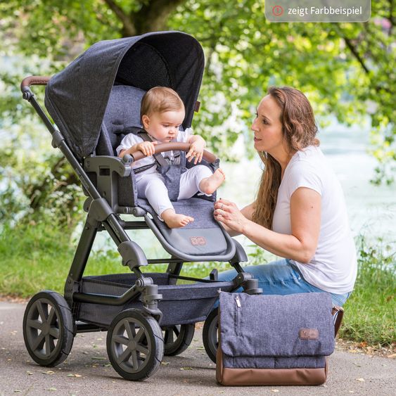 ABC Design Kombi-Kinderwagen Tereno 4 Air - inkl. Babywanne und Sportsitz - Graphite Grey