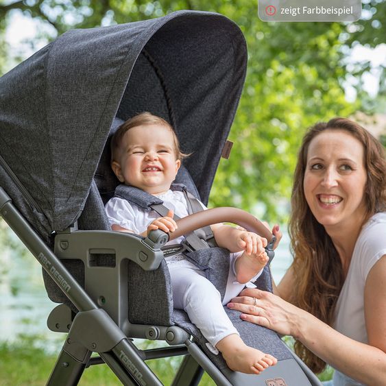ABC Design Kombi-Kinderwagen Tereno 4 Air - inkl. Babywanne und Sportsitz - Graphite Grey