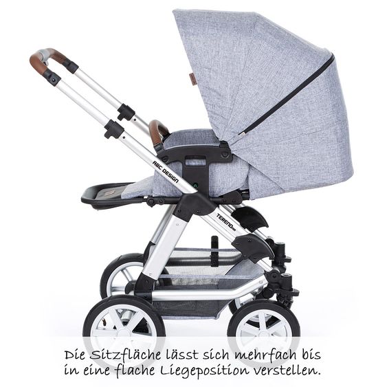 ABC Design Kombi-Kinderwagen Tereno 4 Air - inkl. Babywanne und Sportsitz - Graphite Grey